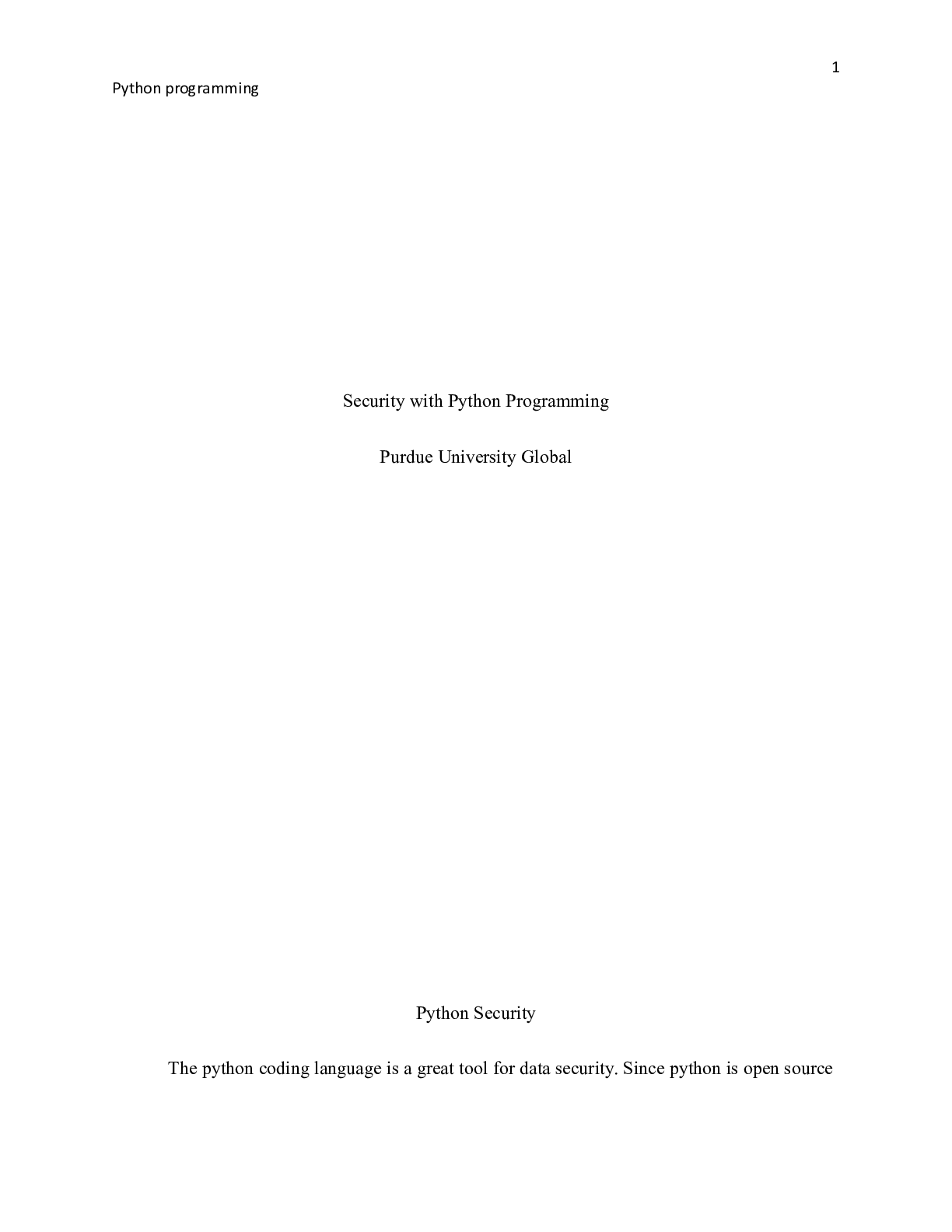 Preview image for IT244M2Part1A.docx    Security with Python Programming  Purdue University Global  Python S